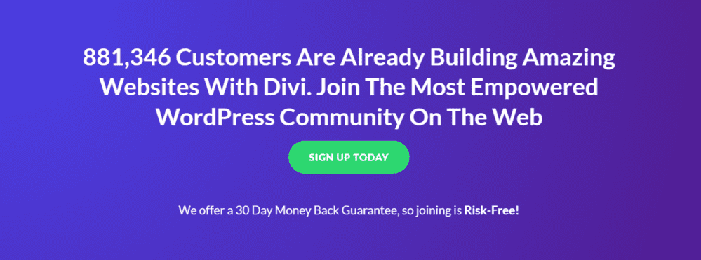 Divi is used by over 800,000 users