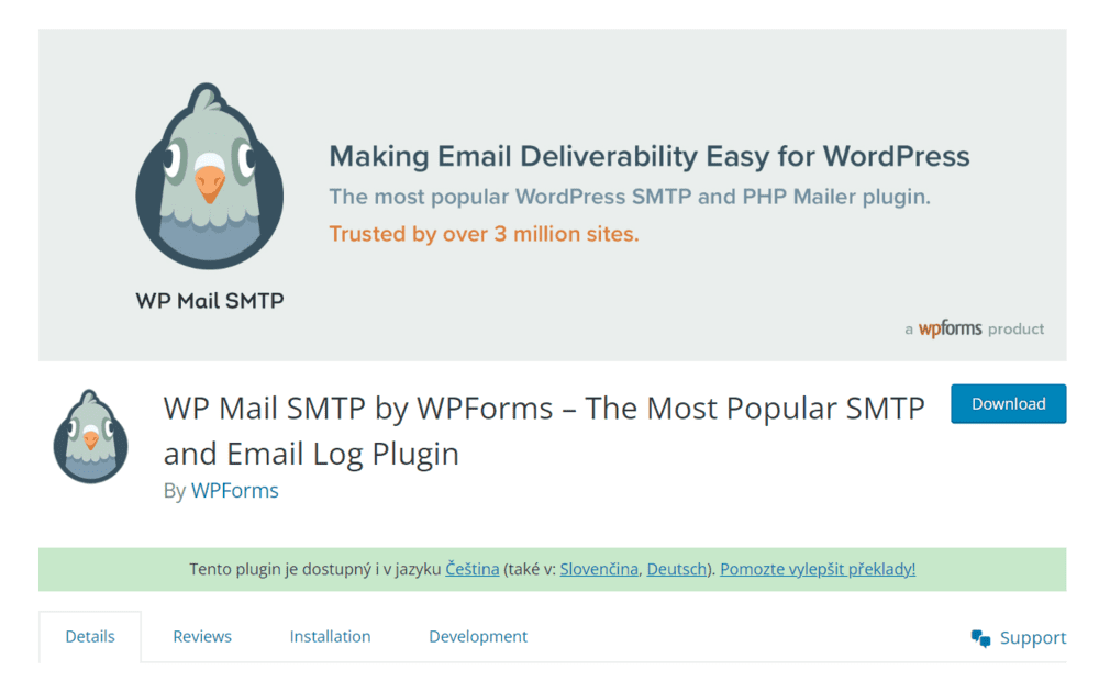 WP Mail SMTP plugin in WordPress repository